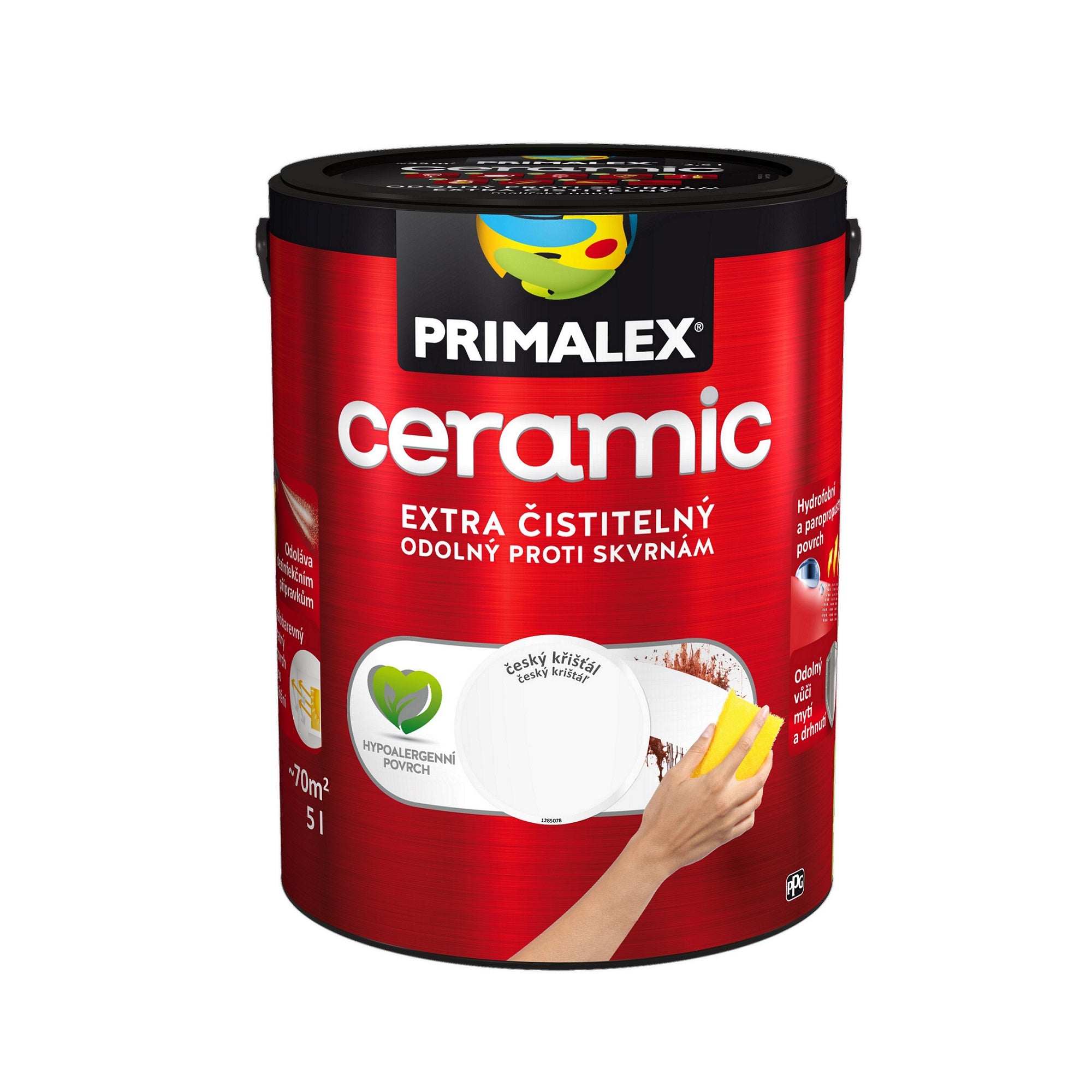 PRIMALEX ceramic omyvatelná interiérová barva na zeď anglický grafit  5 l