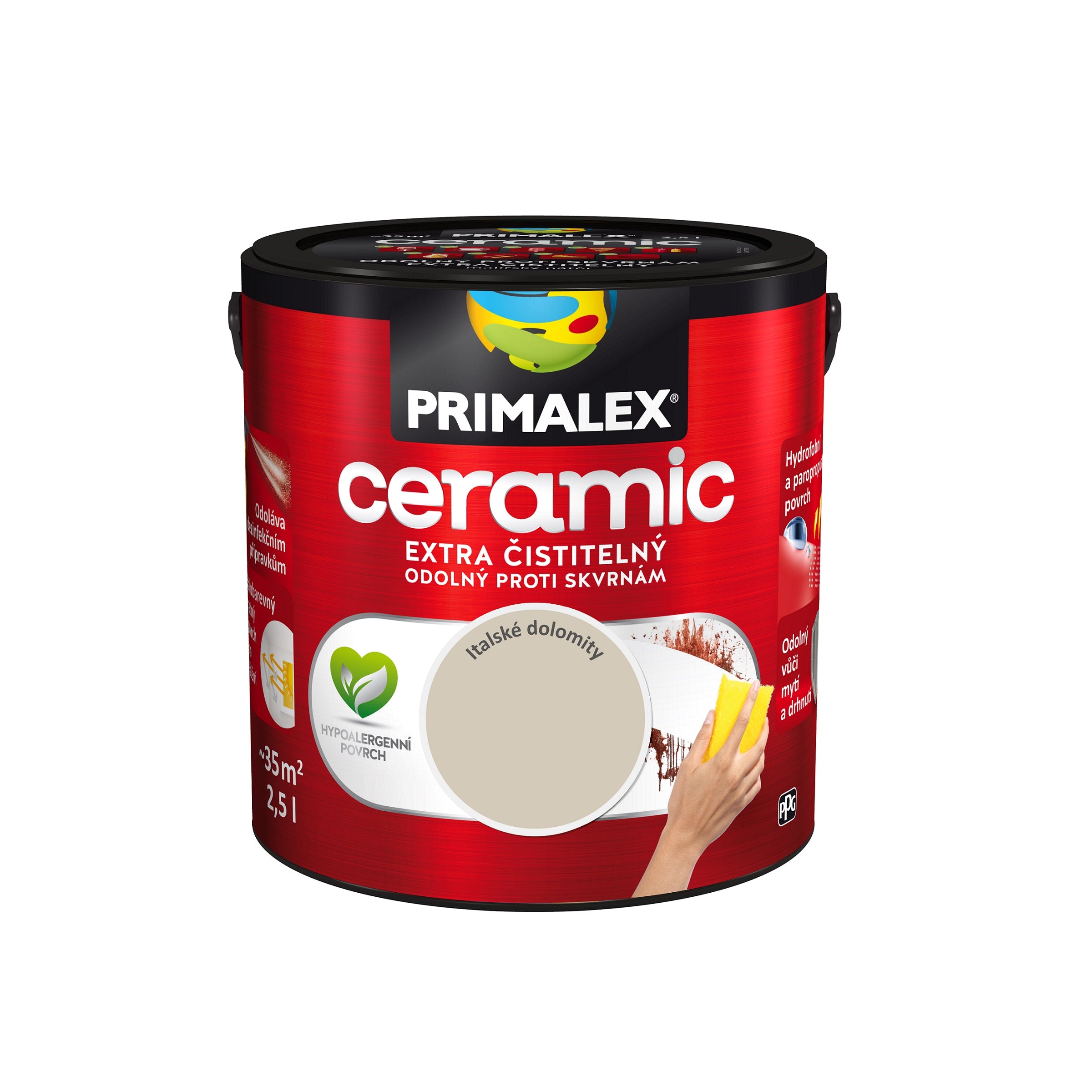 PRIMALEX ceramic omyvatelná interiérová barva na zeď spišský travertin 2,5 l