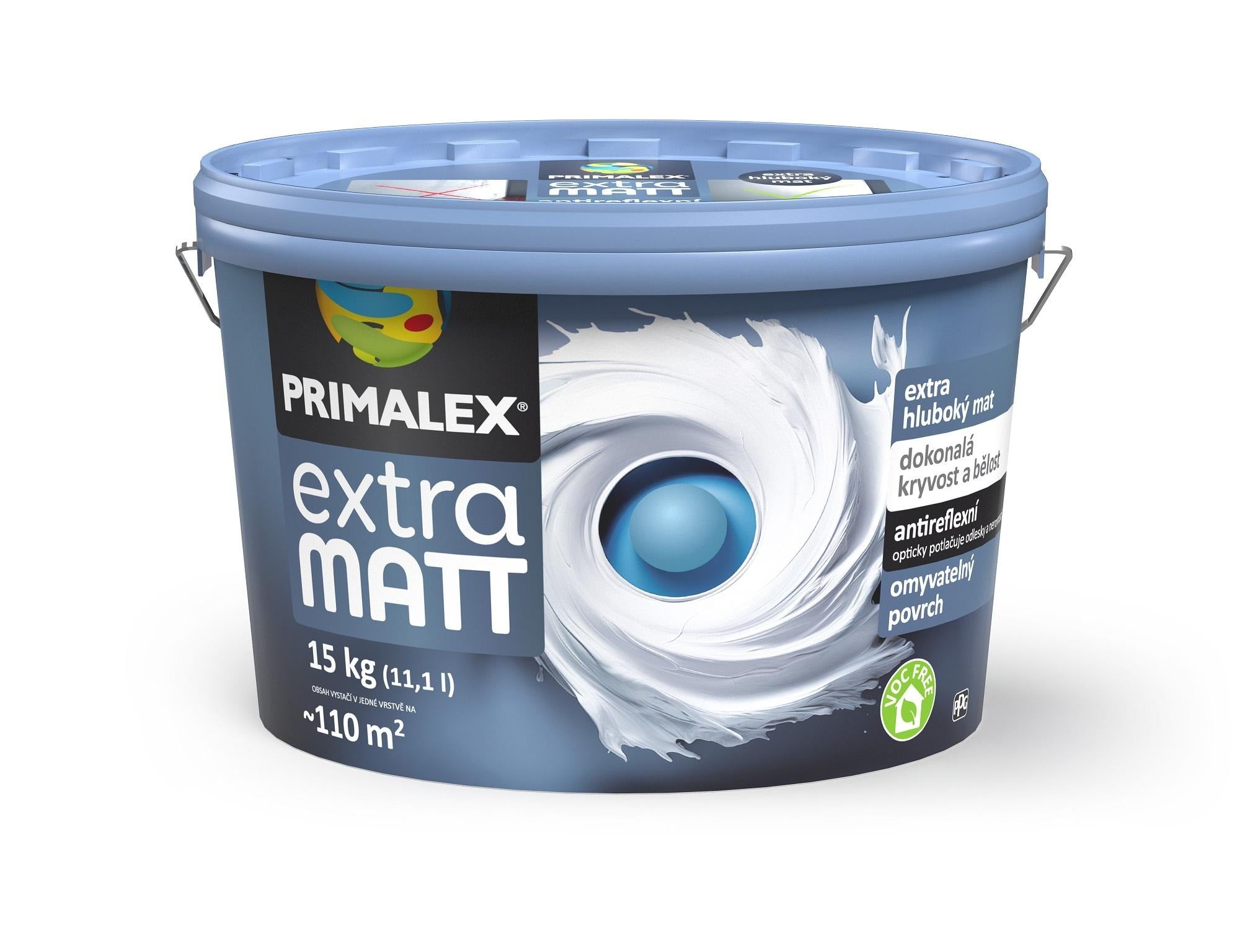 PRIMALEX extra matt bílá omyvatelná interiérová barva na zeď 15 kg