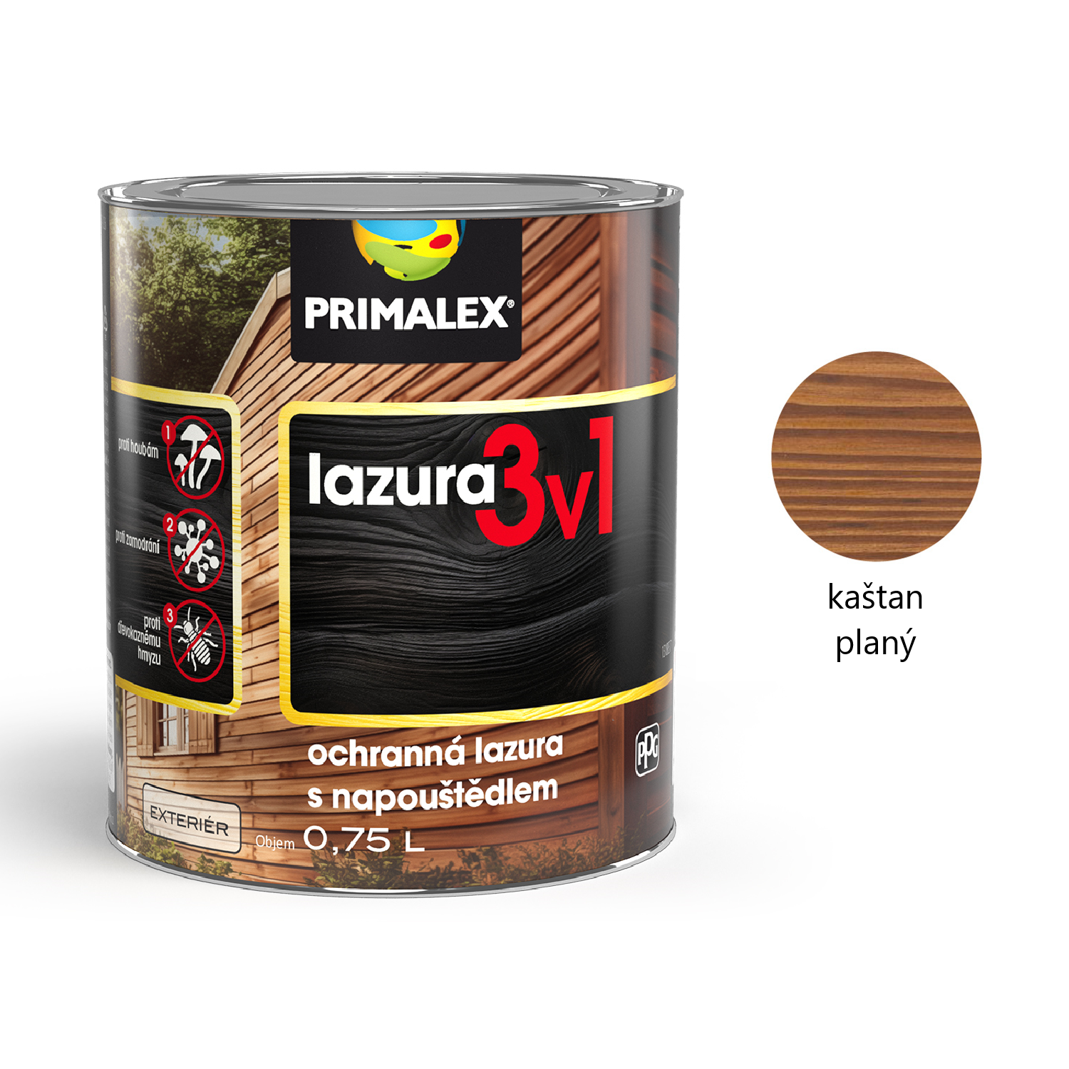 PRIMALEX LAZURA & napouštědlo 3v1 na dřevo barevná - dub letní