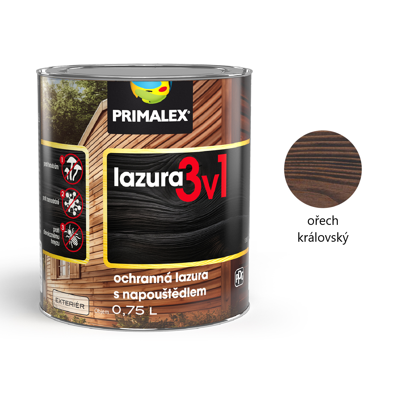 PRIMALEX LAZURA & napouštědlo 3v1 na dřevo barevná - mahagon americký