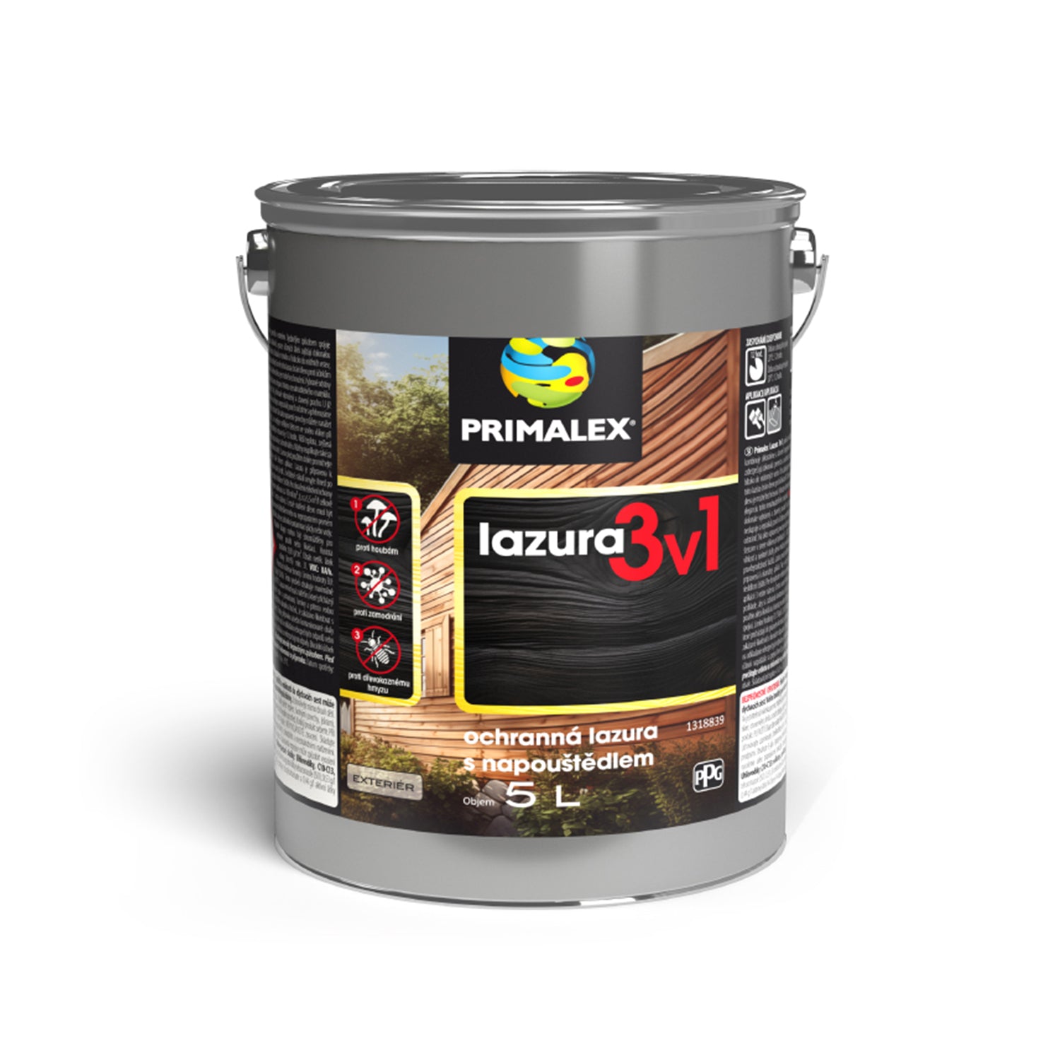 PRIMALEX LAZURA & napouštědlo 3v1 na dřevo barevná 5 l