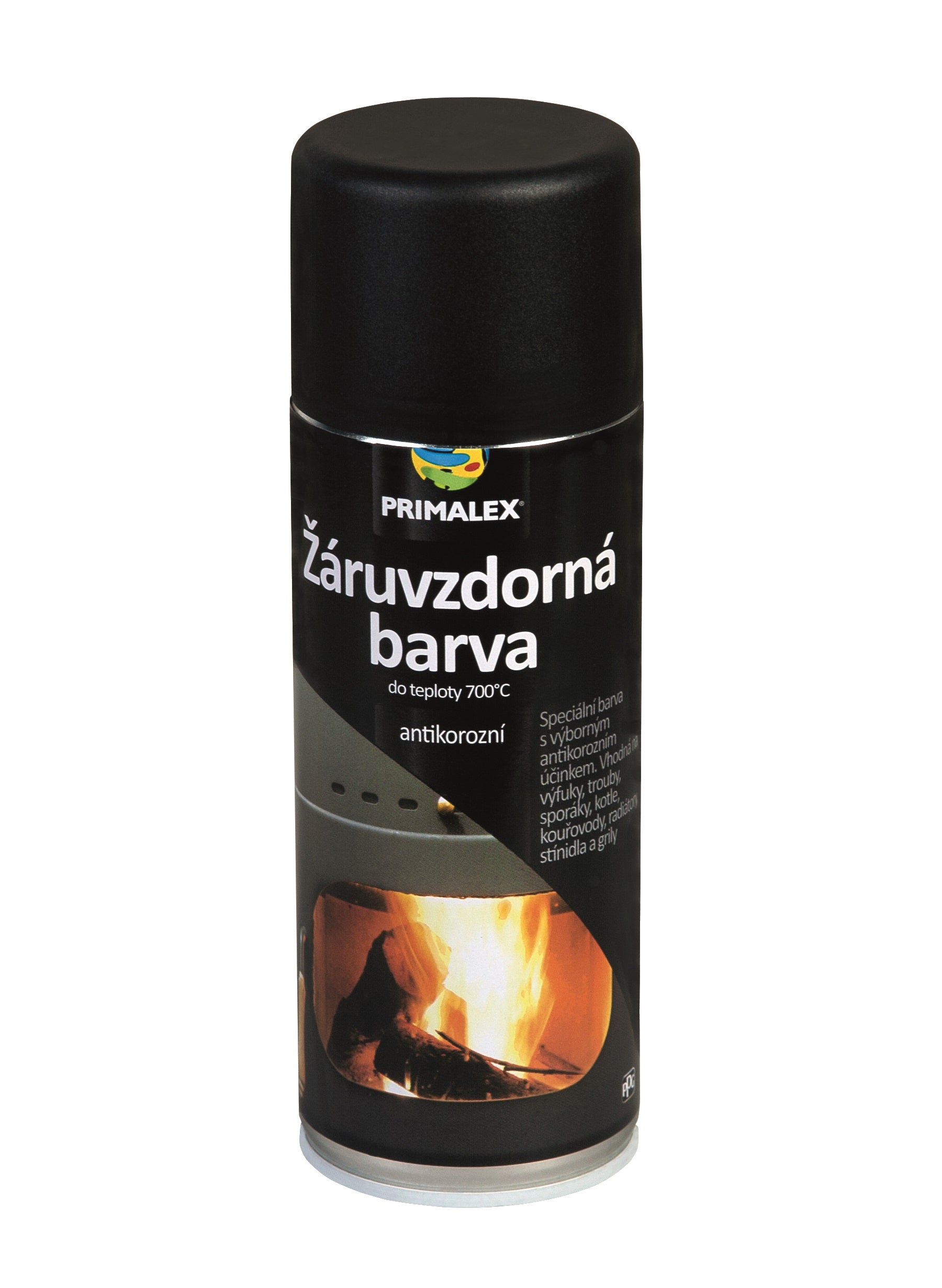 PRIMALEX Antikorozní matná žáruvzdorná barva ve spreji na kov 400 ml