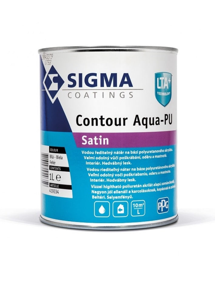 Sigma Contour PU Aqua bílý otěruvzdorný nátěr 1 l
