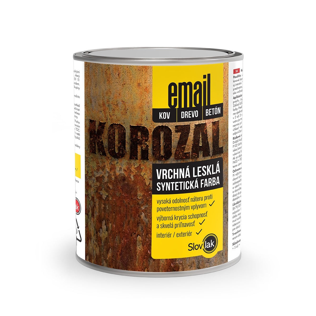 Slovlak KOROZAL EMAIL vrchní lesklá syntetická barva 0,75 l