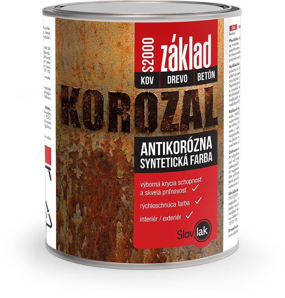 Slovlak KOROZAL základ S 2000 antikorozní syntetická barva