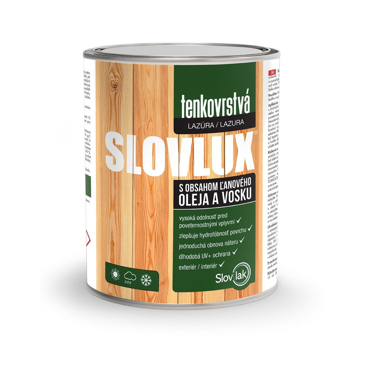 Slovlak SLOVLUX tenkovrstvá lazura na dřevo 0,7 l