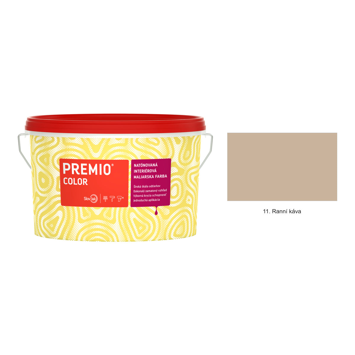 Slovlak PREMIO COLOR natónovaná interiérová malířská barva na zeď - 11. Ranní káva