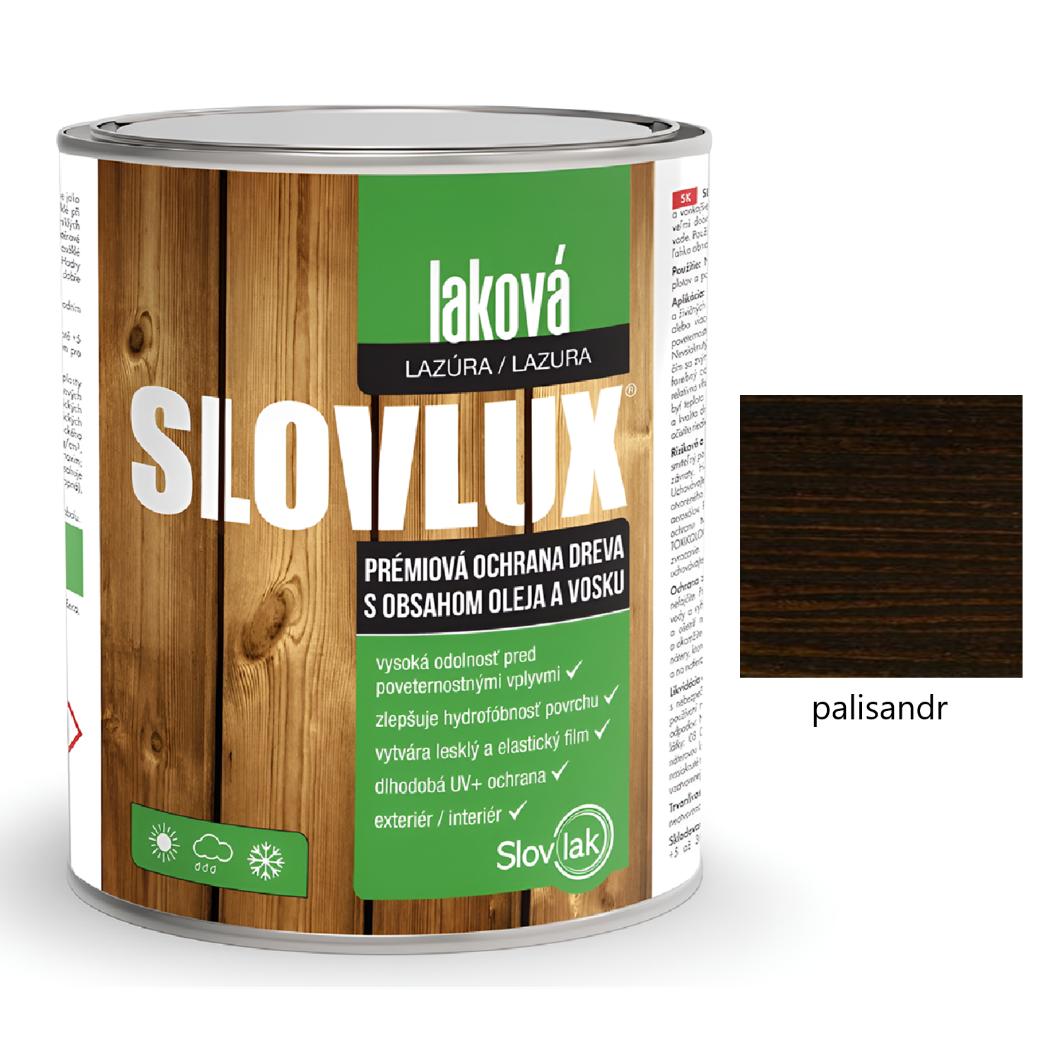 Slovlak SLOVLUX laková lazura na dřevo - palisandr