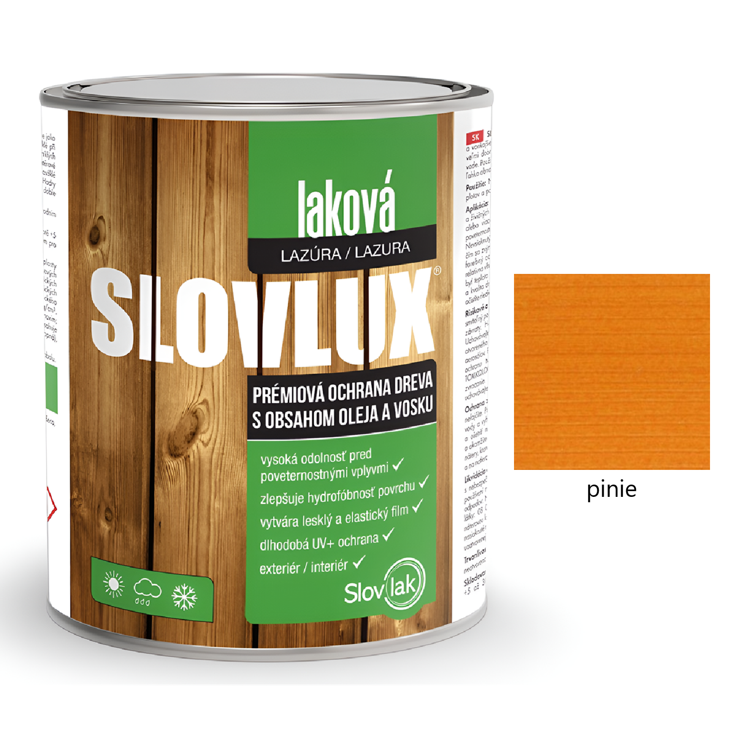 Slovlak SLOVLUX laková lazura na dřevo - pinie