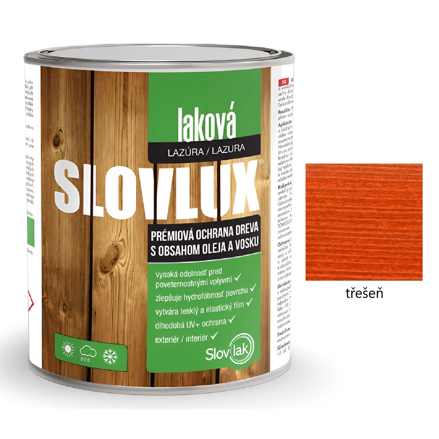 Slovlak SLOVLUX laková lazura na dřevo - třešeň