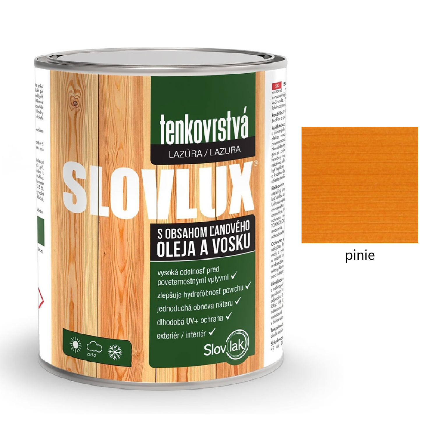 Slovlak SLOVLUX tenkovrstvá lazura na dřevo - pinie