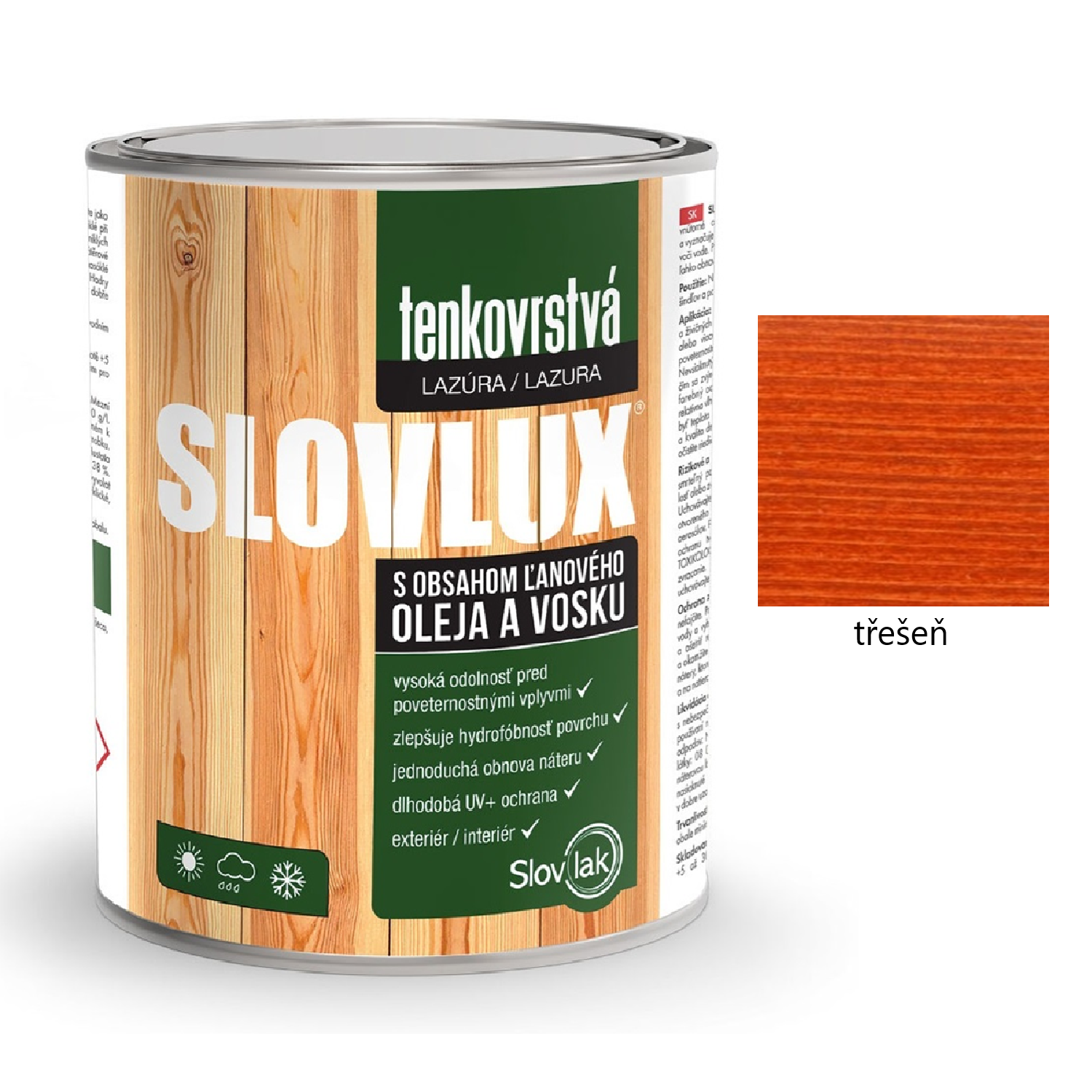 Slovlak SLOVLUX tenkovrstvá lazura na dřevo - třešeň