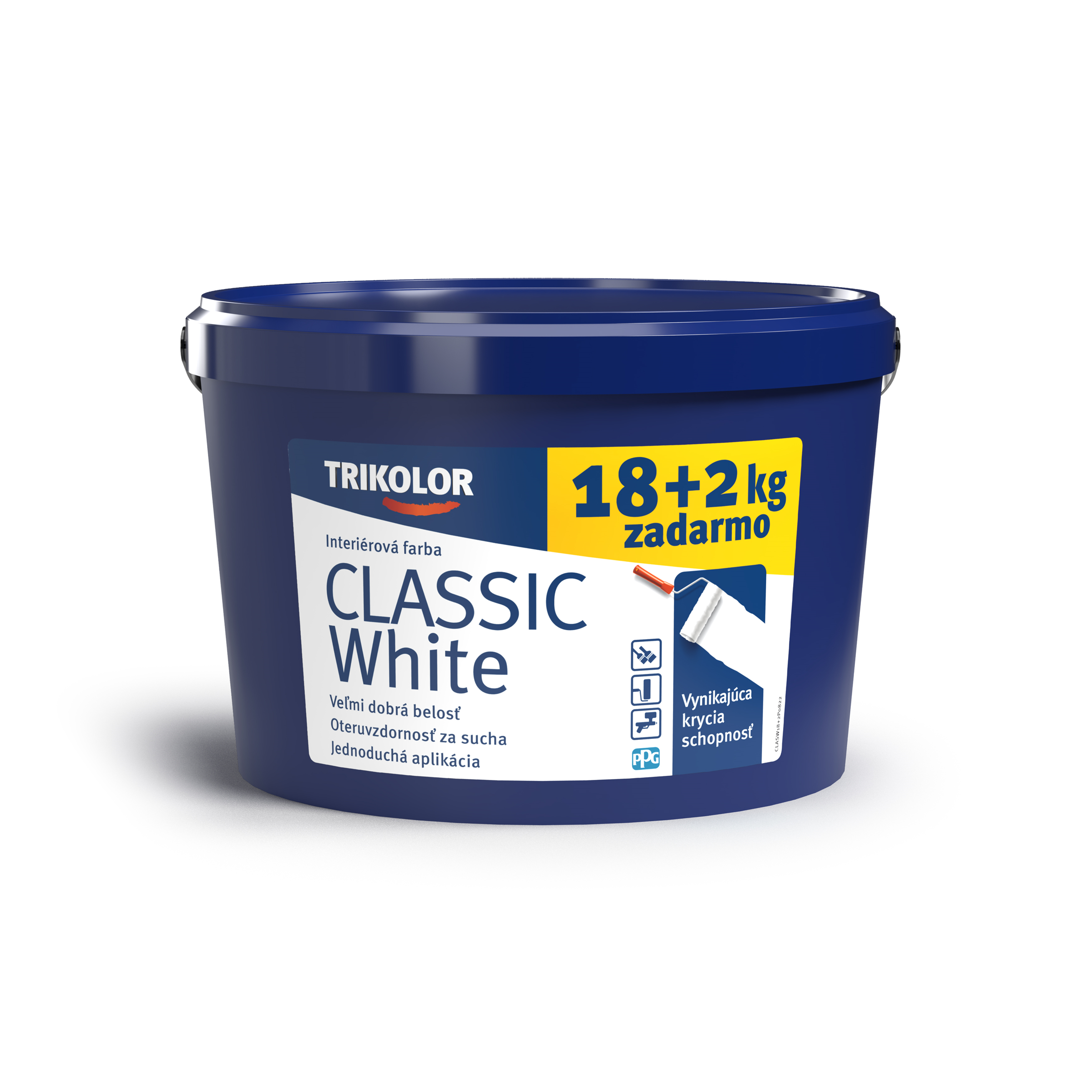 TRIKOLOR CLASSIC White disperzní interiérová bílá barva 18 + 2 kg