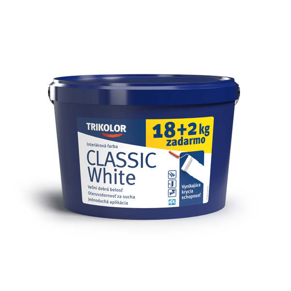 TRIKOLOR CLASSIC White disperzní interiérová bílá barva 18 + 2 kg