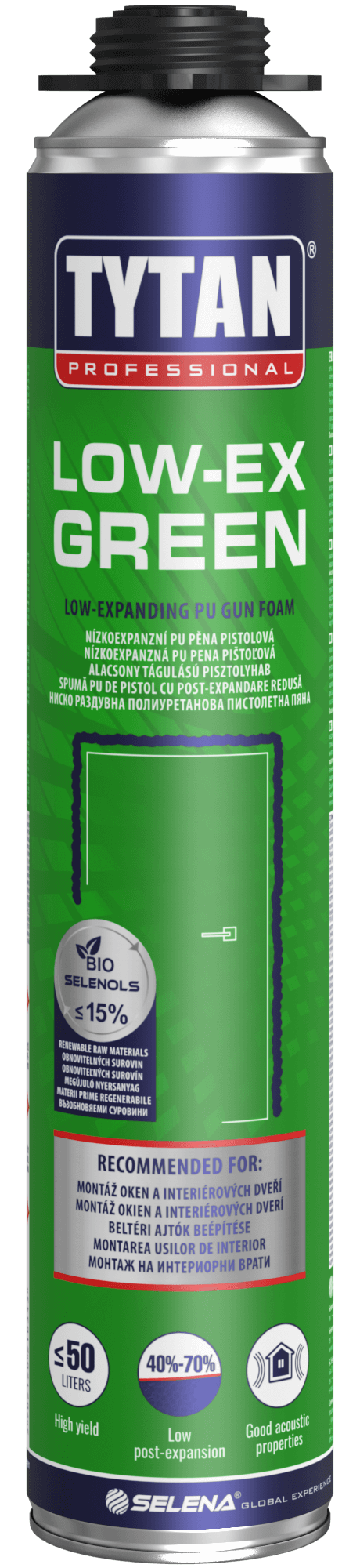TYTAN PROFESSIONAL LOW-EX GREEN PU pistolová pěna 750ml