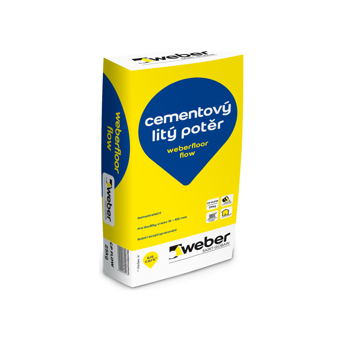 Weber weberfloor flow litý cementový potěr vyztužený vlákny 25 kg