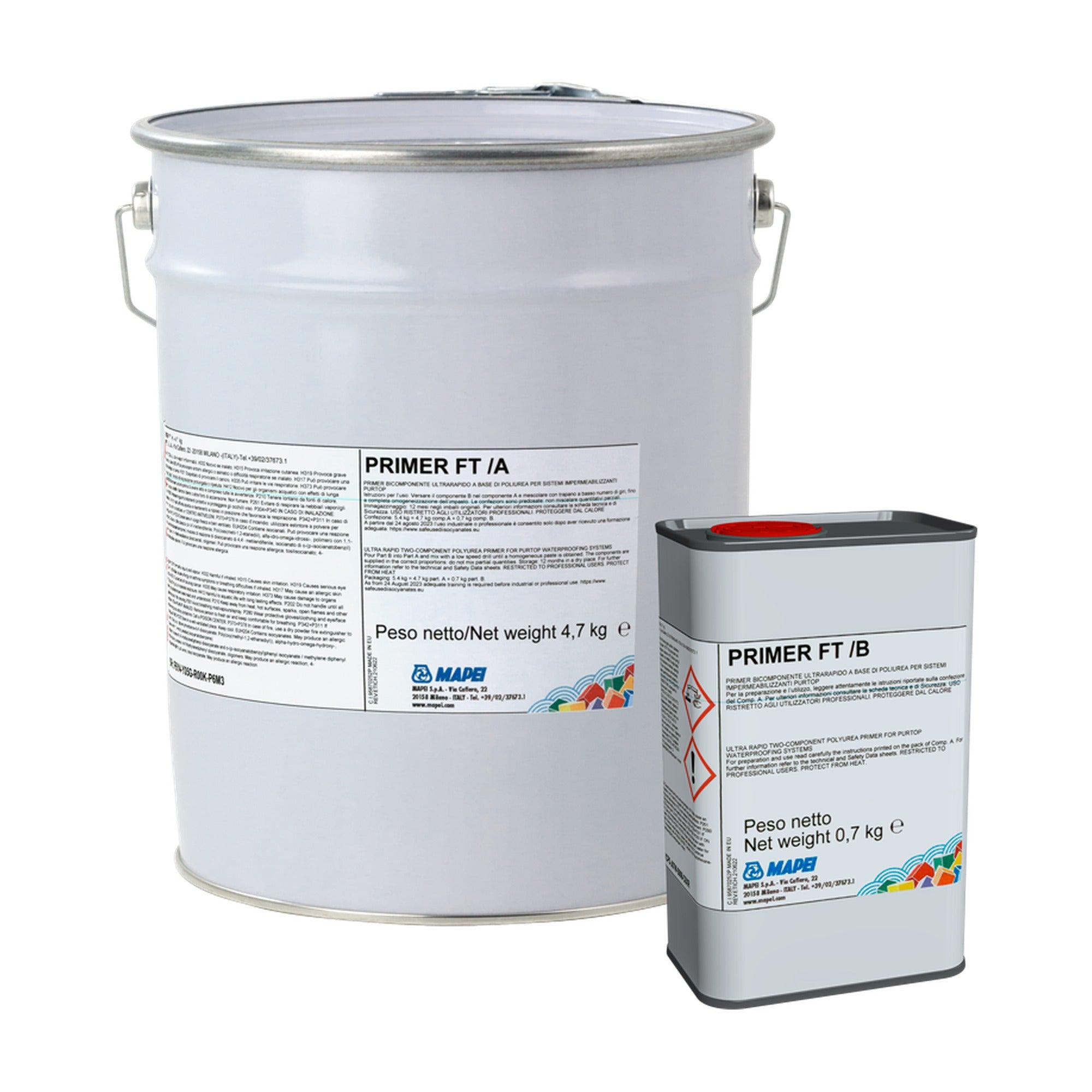 MAPEI Primer FT ultrarychle dvousložkový penetrační nátěr pro hydroizolace Purtop 5.4 kg (složka A 4.7 kg + složka B 0.7 kg)