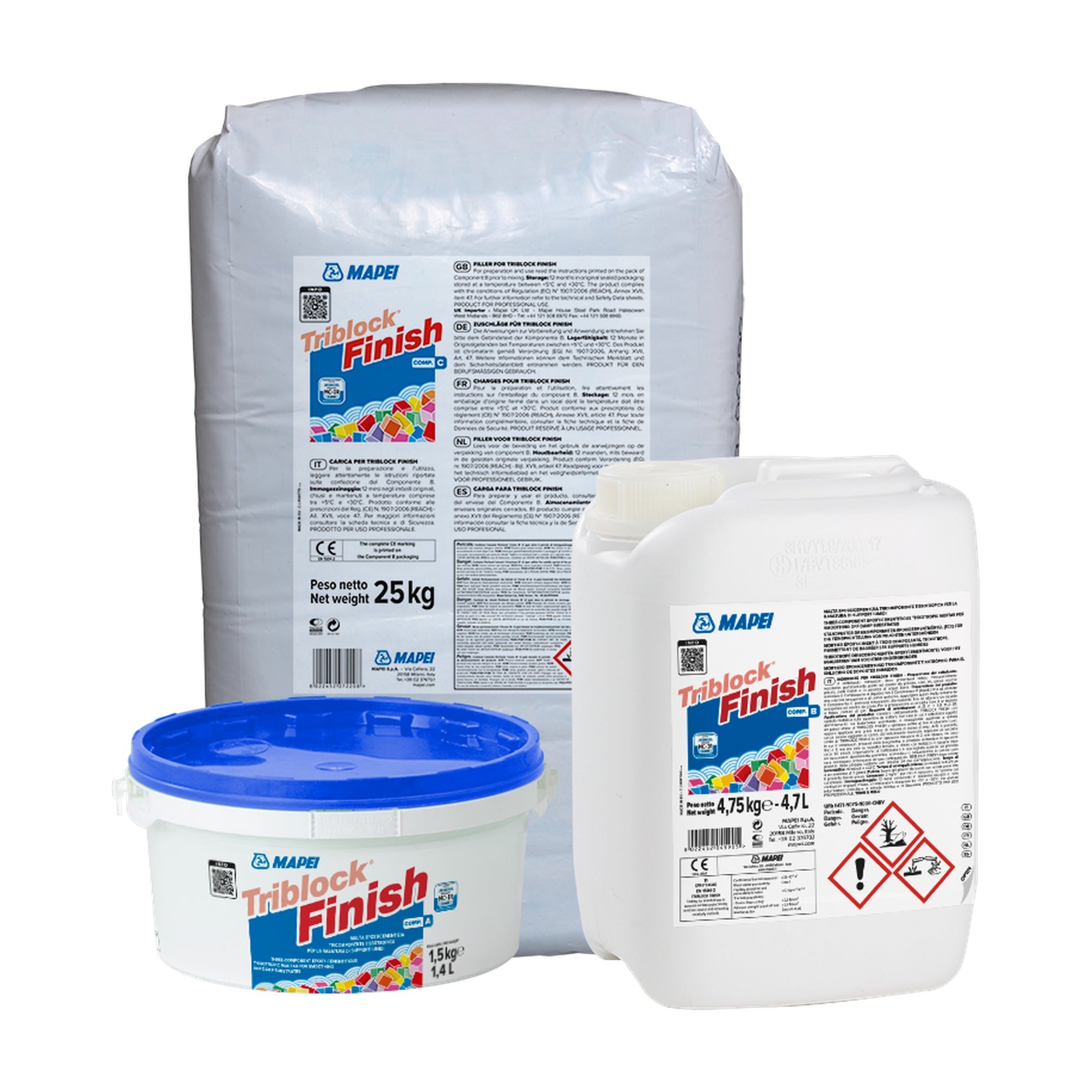 MAPEI Triblock Finish tixotropní epoxicementová malta na vyrovnávací stěrku vlhkých povrchů 31.25 kg