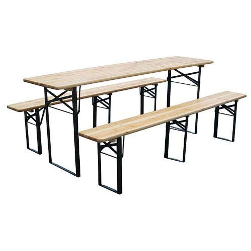 2.TŘÍDA Set pivní DORTMUND Standard3, stůl 175x46x77 cm, 2x lavice 175x23x47 cm, dřevo 25 mm