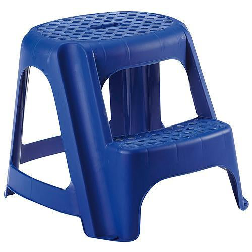 Schůdky plastové, 2 stupně, 40 cm, modré, nos. 150 kg