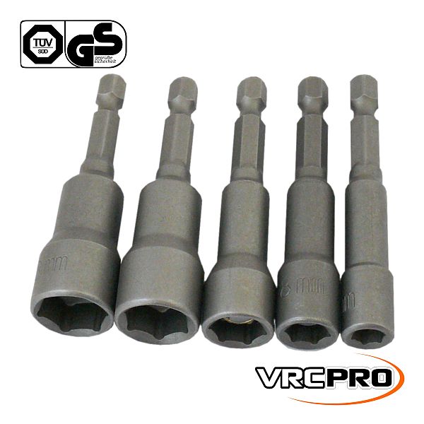 Hlavice nástrčné, 6, 8, 10, 12, 13mm 1/4″ magnetické se 6-hrannou stopkou, VRCPRO