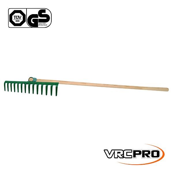 Hrábě kovové 14 zubové s dřevěnou násadou 151cm VRCPRO