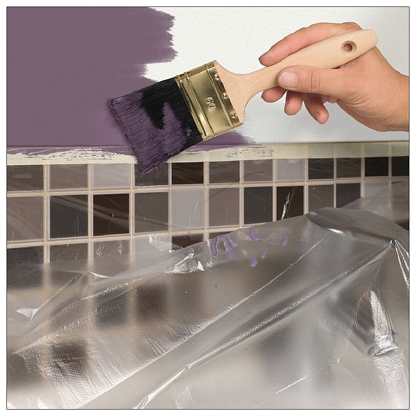 Krycí elektrostatická fólie s maskovací jednostranně lepící páskou