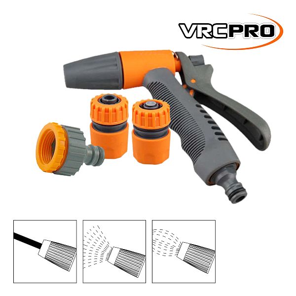 Postřikovací pistole 3 funkce 1/2″-3/4“ s příslušenstvím VRCPRO