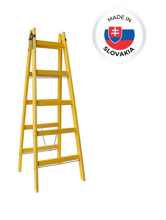 Žebřík DRD A 6 příčkový, 196 cm, dřevěný, 1 řetízek