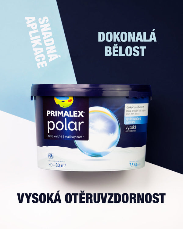 Hledáte interiérovou barvu 🎨, která vydrží? Primalex polar bílá barva na zeď je tou pravou!