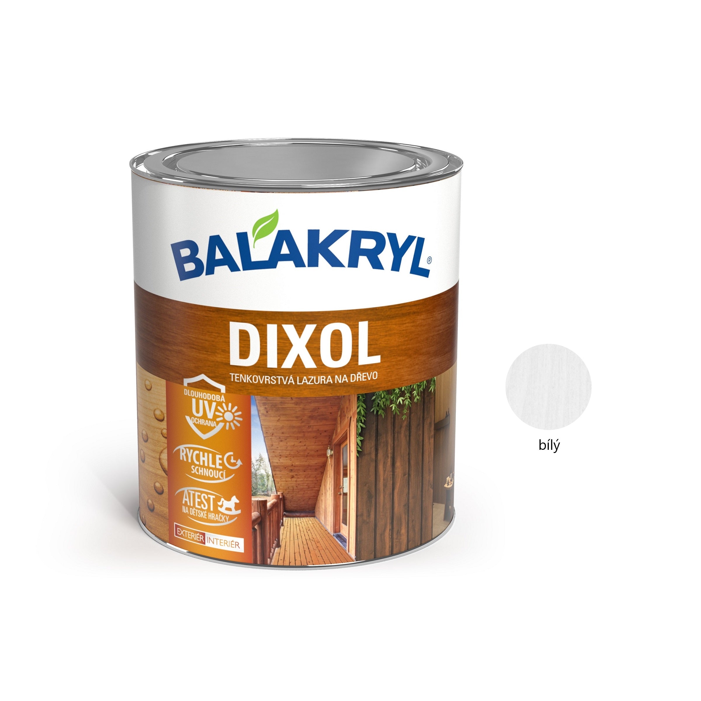 BALAKRYL DIXOL tenkovrstvá lazura na dřevo bílý 0,7 kg
