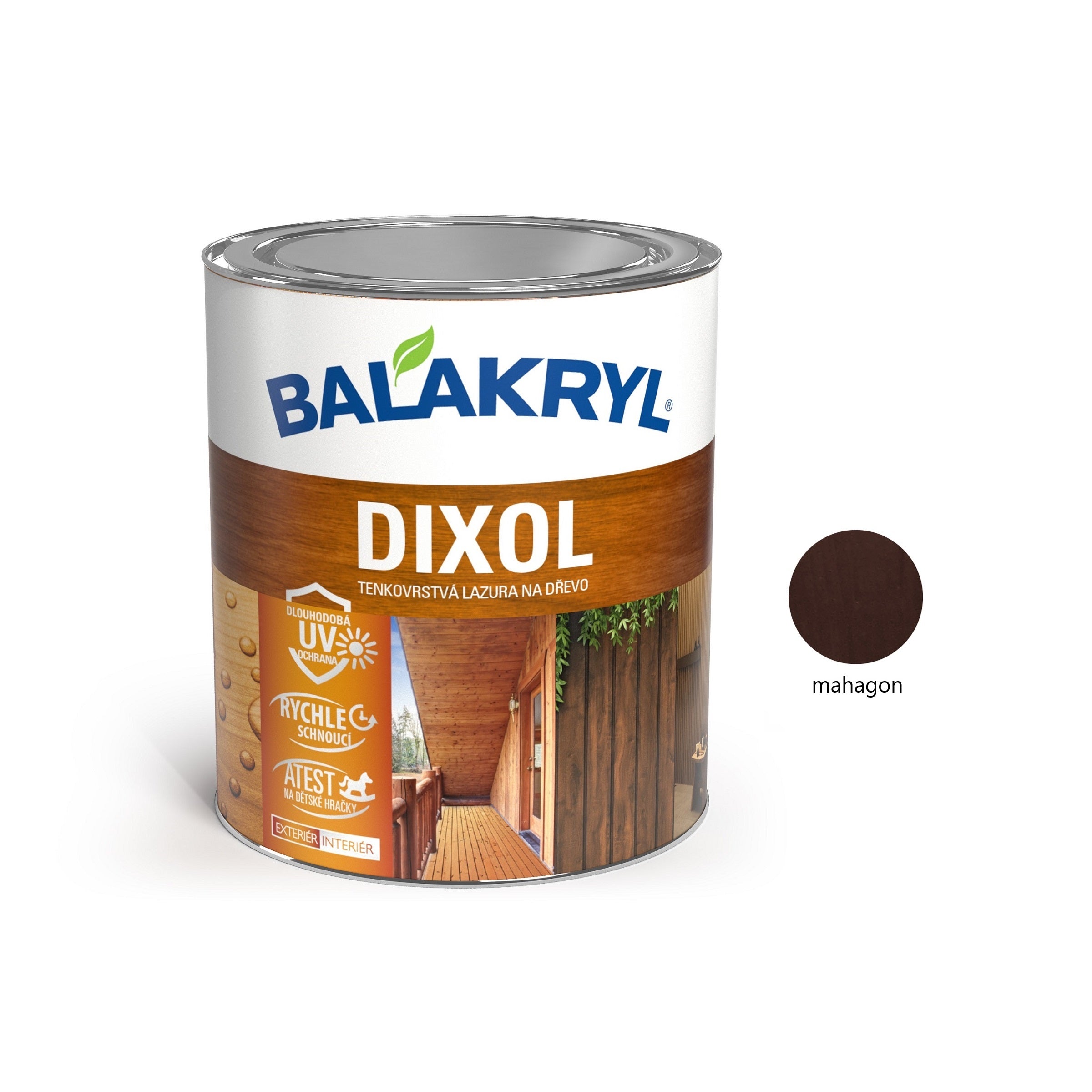 BALAKRYL DIXOL tenkovrstvá lazura na dřevo mahagon 0,7 kg