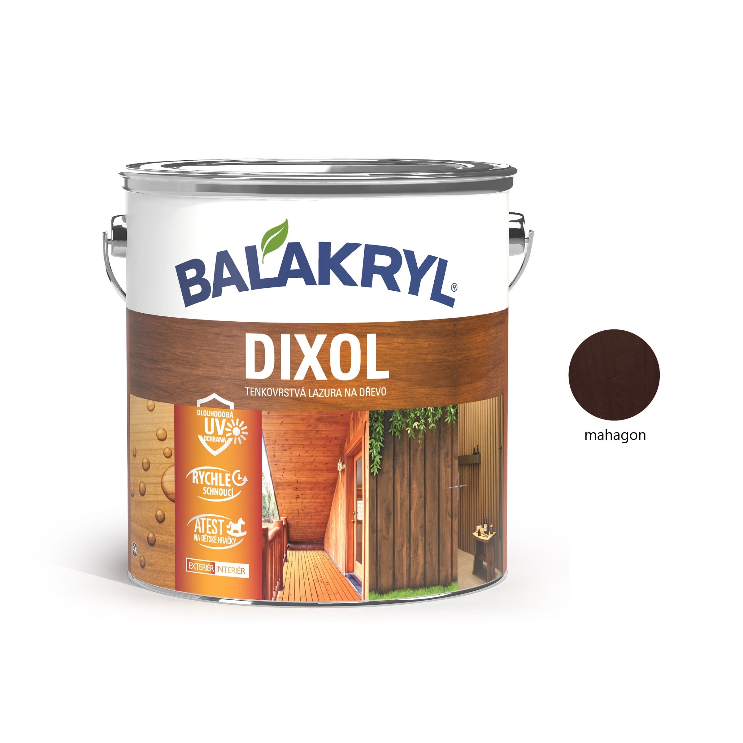 BALAKRYL DIXOL tenkovrstvá lazura na dřevo mahagon 2,5 l