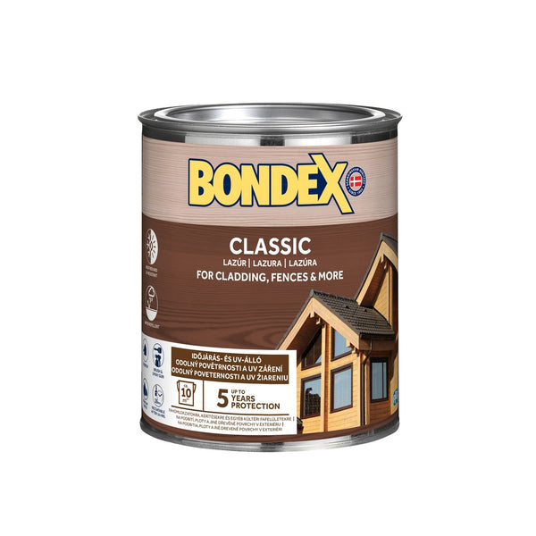 BONDEX CLASSIC tenkovrstvá syntetická lazura na dřevo exteriér 0,75 l