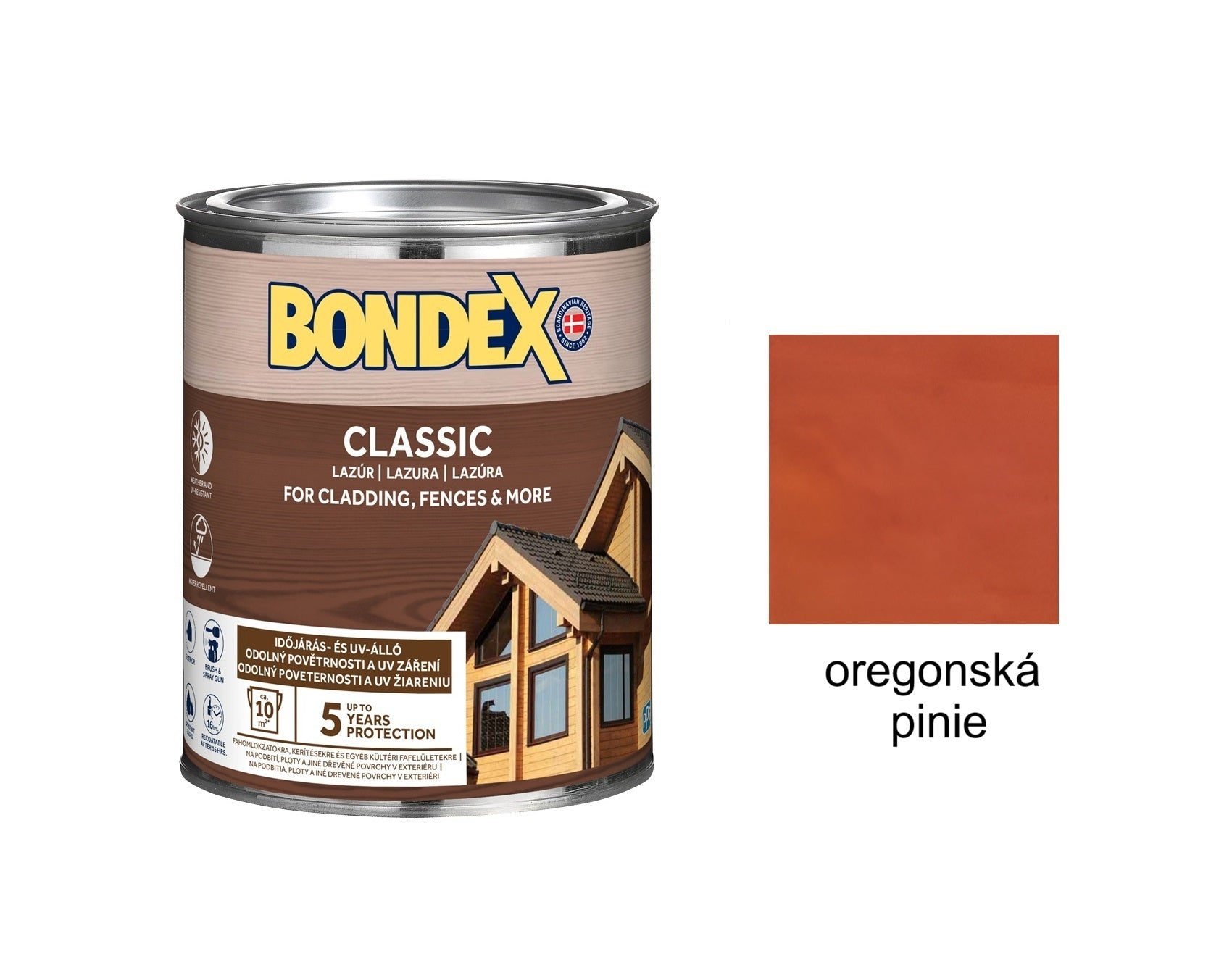 BONDEX CLASSIC tenkovrstvá syntetická lazura na dřevo exteriér palisandr 5 l
