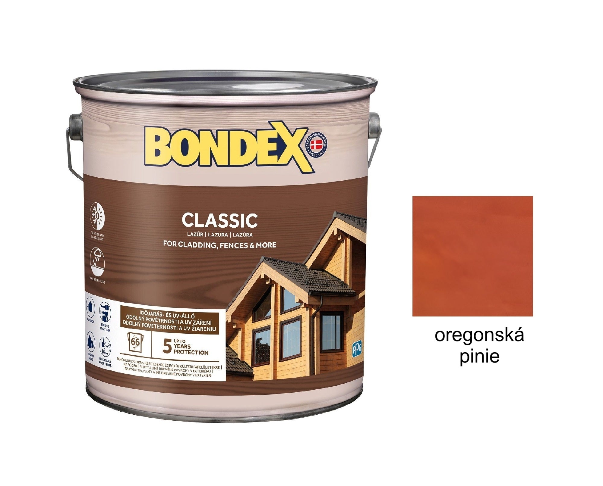 BONDEX CLASSIC tenkovrstvá syntetická lazura na dřevo exteriér_oregonská pinie