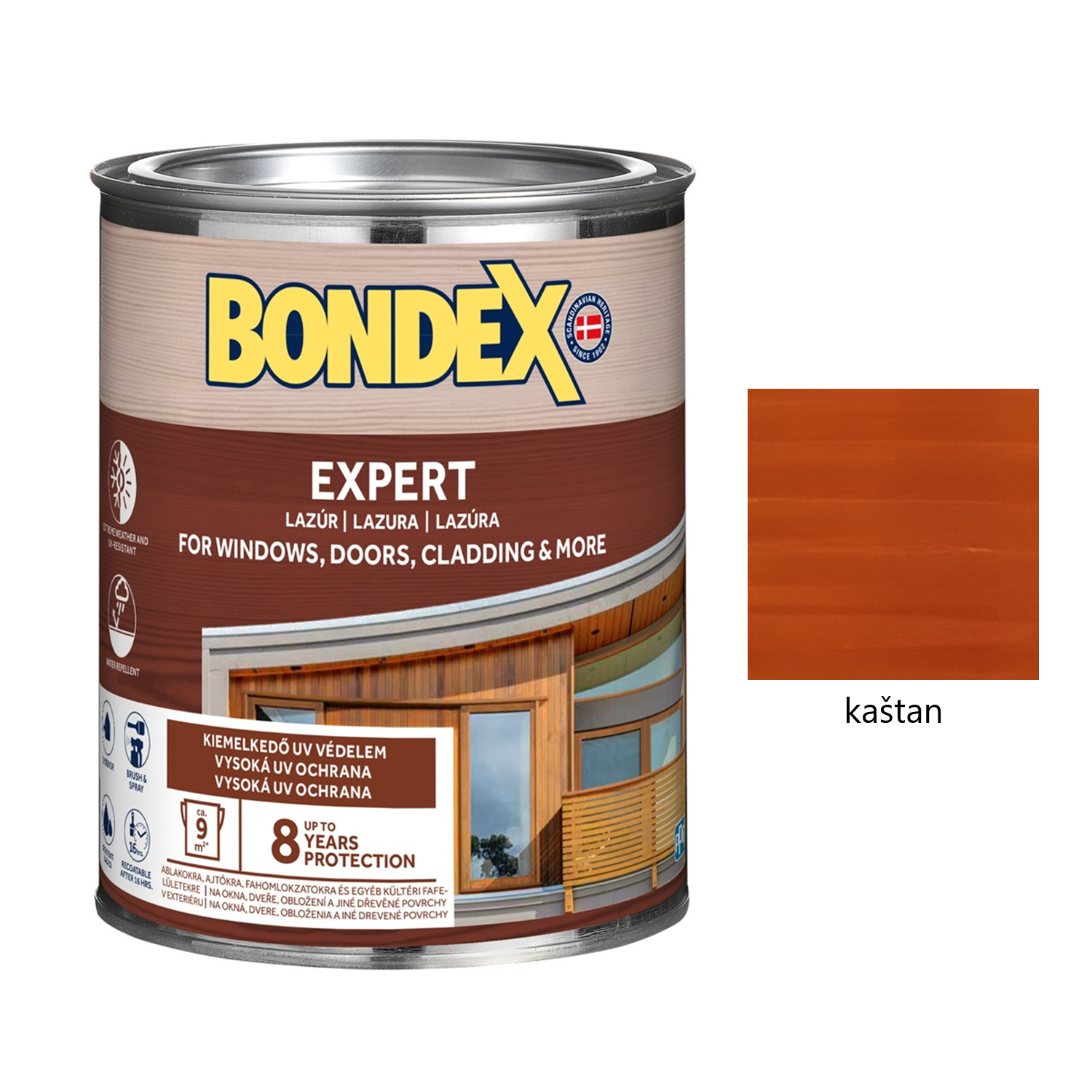 BONDEX EXPERT silnovrstvá syntetická lazura na dřevo - kaštan