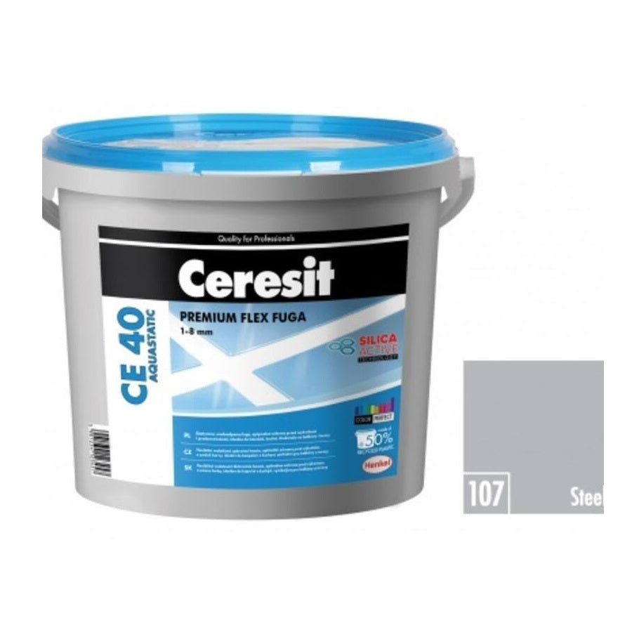 CERESIT CE 40 AQUASTATIC Flexibilní spárovací hmota 107 - Steel