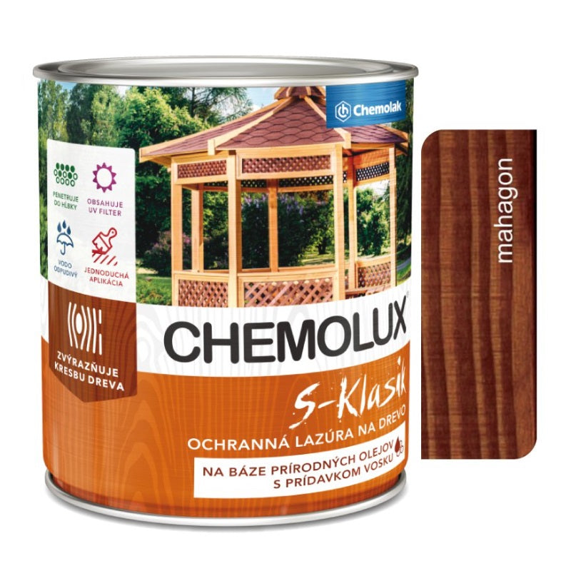 Chemolak CHEMOLUX S-KLASIK S 1040 Ochranná lazura na dřevo - 0251 - Teak