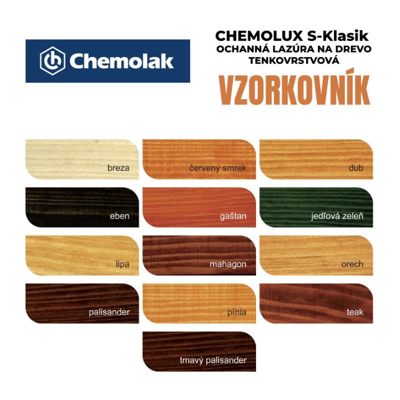 Chemolak CHEMOLUX S-KLASIK S 1040 Ochranná lazura na dřevo