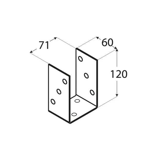 DOMAX PSO šroubovací patka sloupku typu U technické parametry