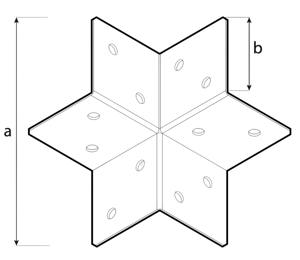 DOMAX GPLN pergolová rohová spojka - rozměr