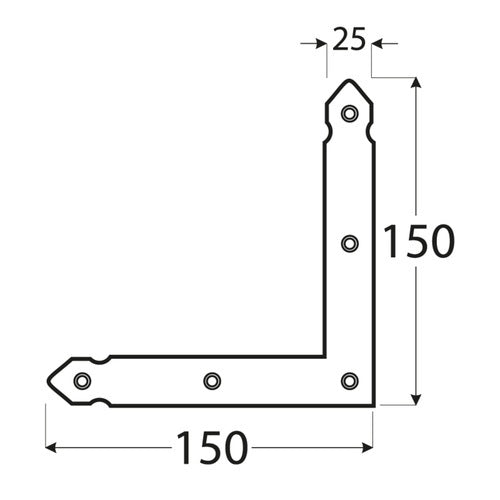 DOMAX NAO ozdobný pozinkovaný rohovník rozměr