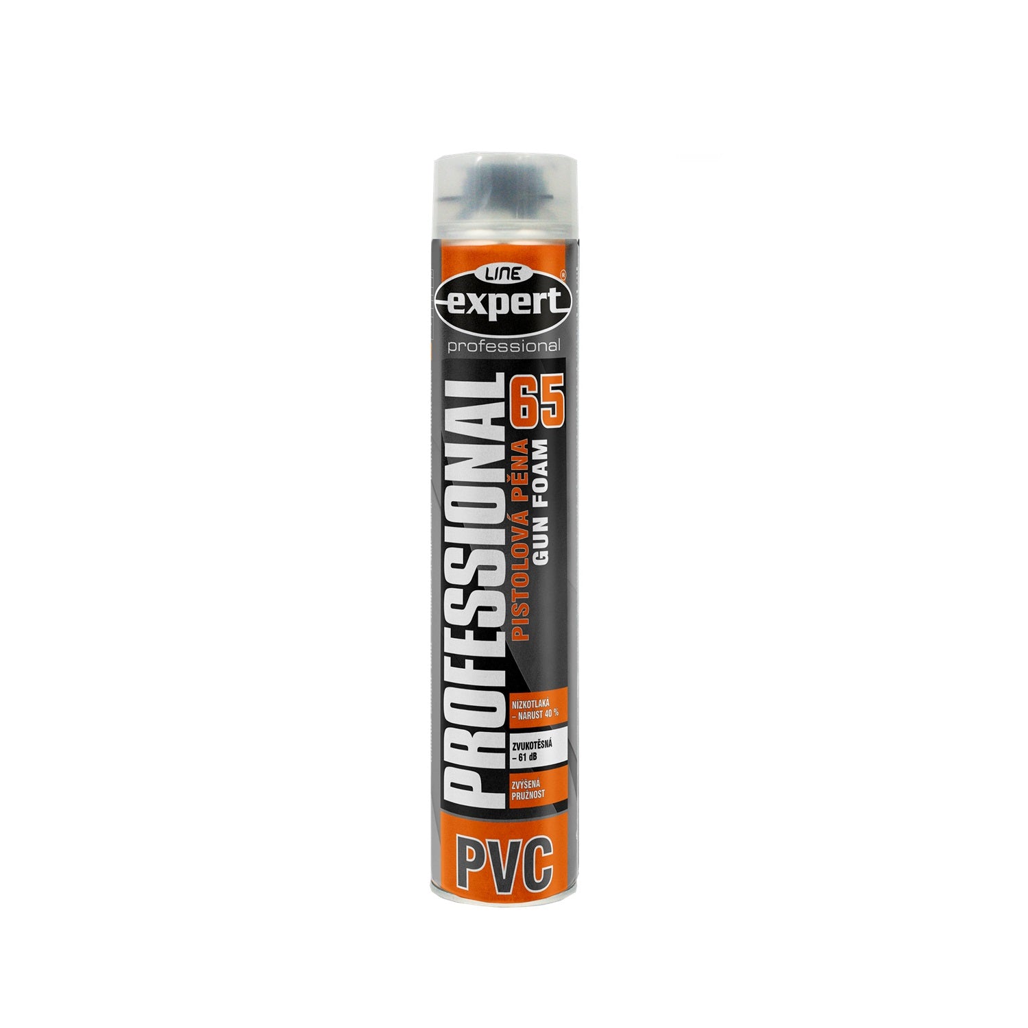 EXPERT LINE PROFESSIONAL GUN FOAM 65 PVC letní montážní PUR pěna pistolová 840 ml