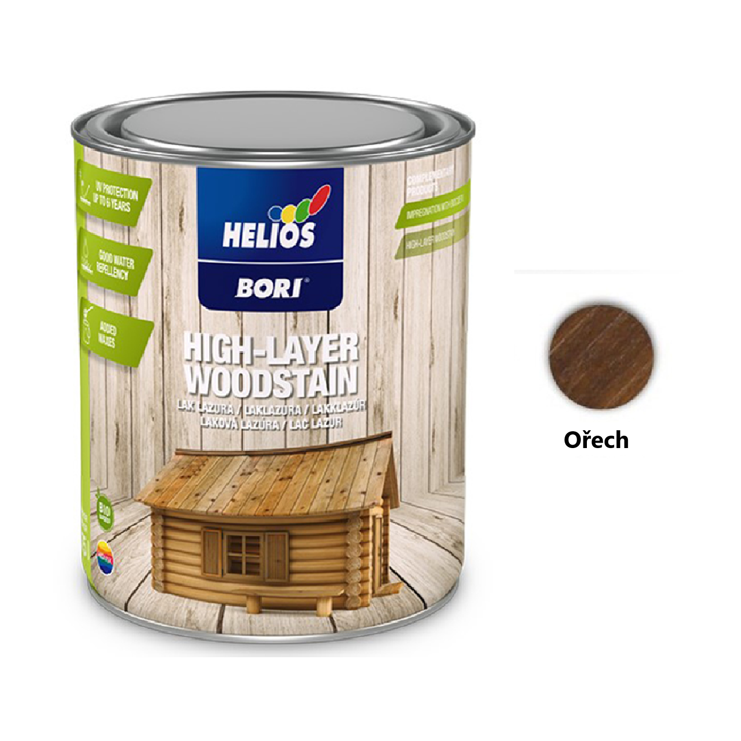 HELIOS BORI Laková lazura na dřevo - ořech