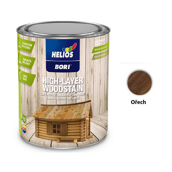 HELIOS BORI Laková lazura na dřevo - ořech