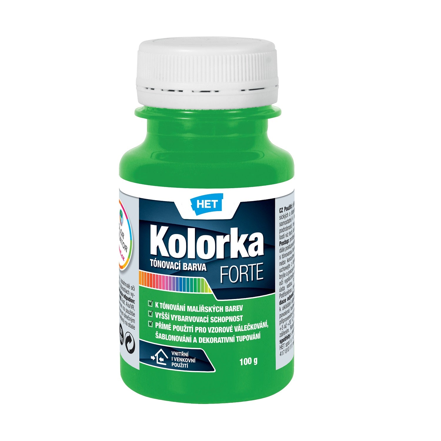 HET KOLORKA FORTE Akrylátová tónovací barva KF 0486 - tyrkysová 400 g