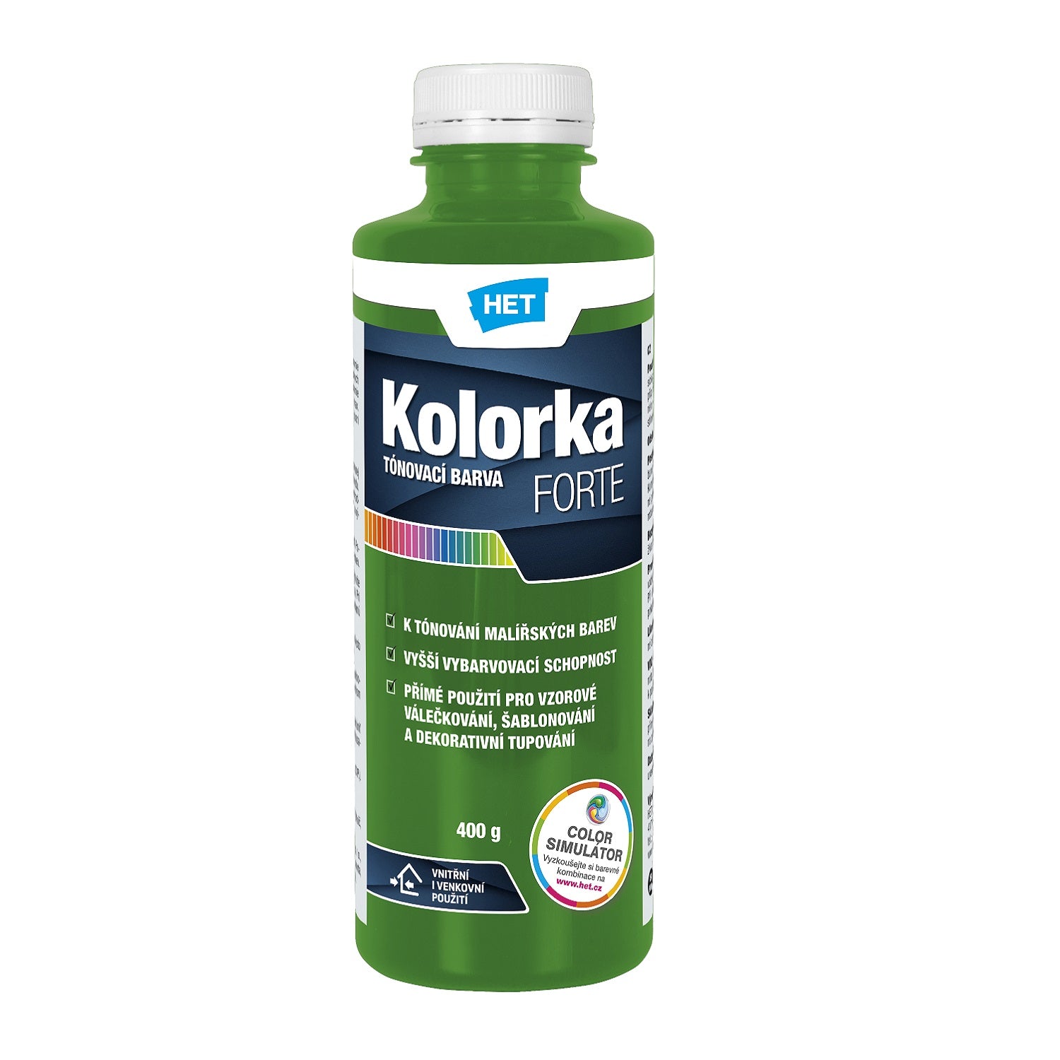 HET KOLORKA FORTE Akrylátová tónovací barva KF 0566 - zelená 400 g