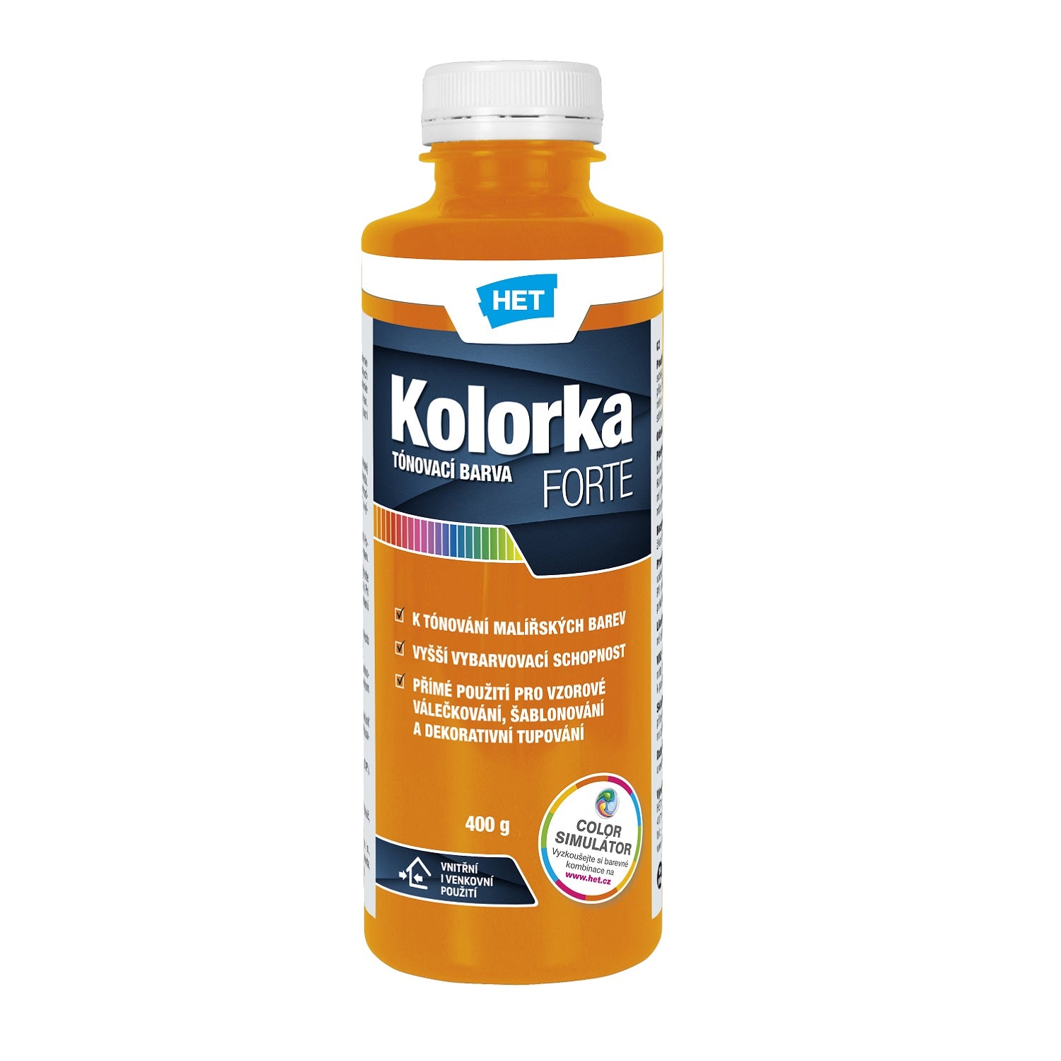 HET KOLORKA FORTE Akrylátová tónovací barva KF 0646 - žlutooranžová 400 g